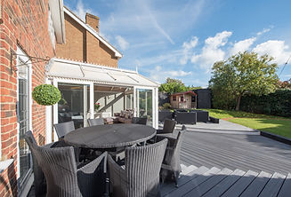Garden showing the back garden with grey decking