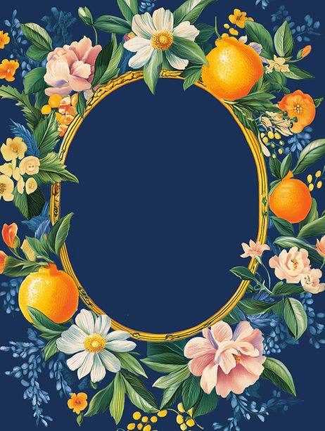 Floral and Orange Frame