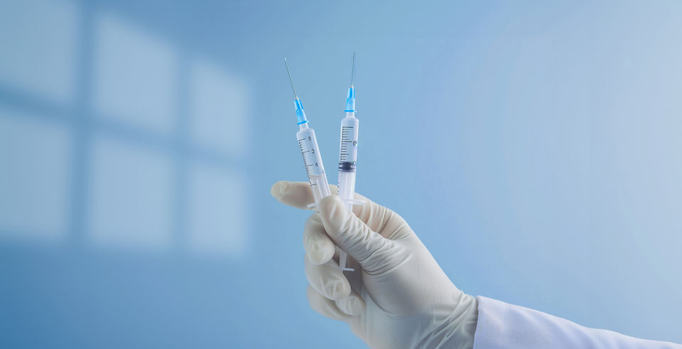 Two Syringes Displayed