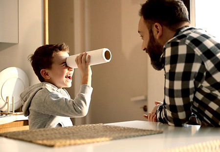 Father and Son Playing