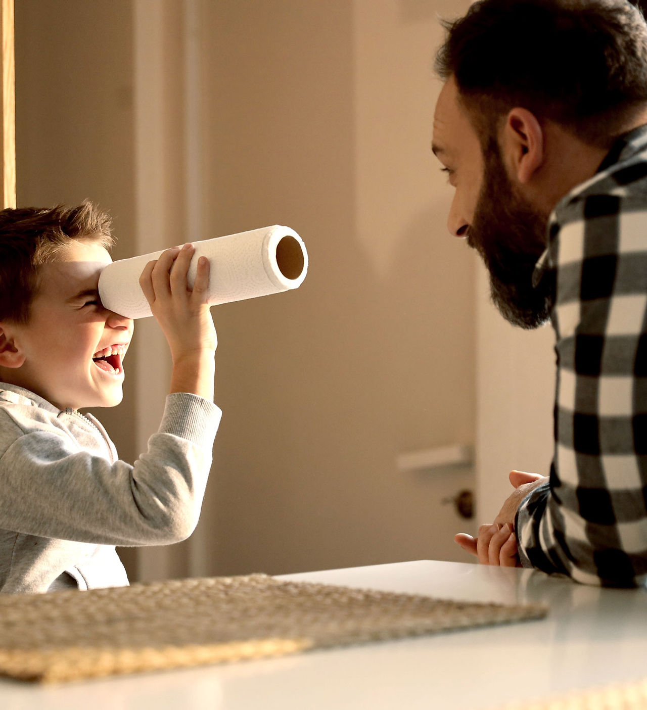 Father and Son Playing