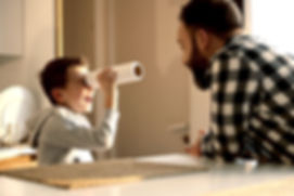 Father and Son Playing