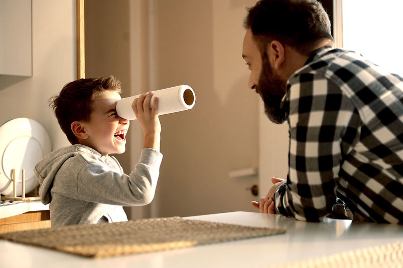 Father and Son Playing
