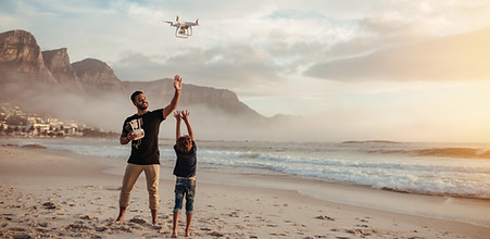 Flying Drone on the Beach