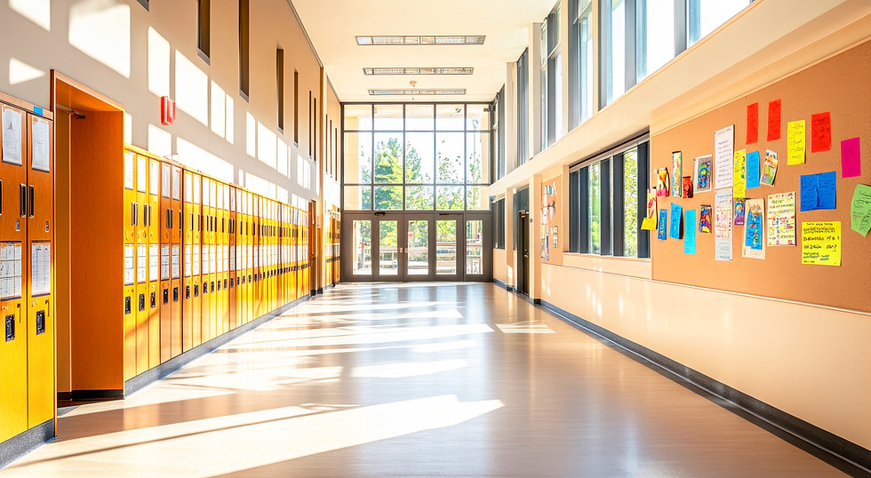 Bright School Hallway