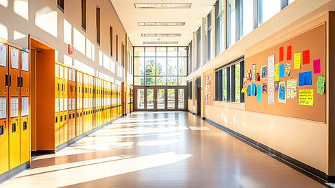 Bright School Hallway