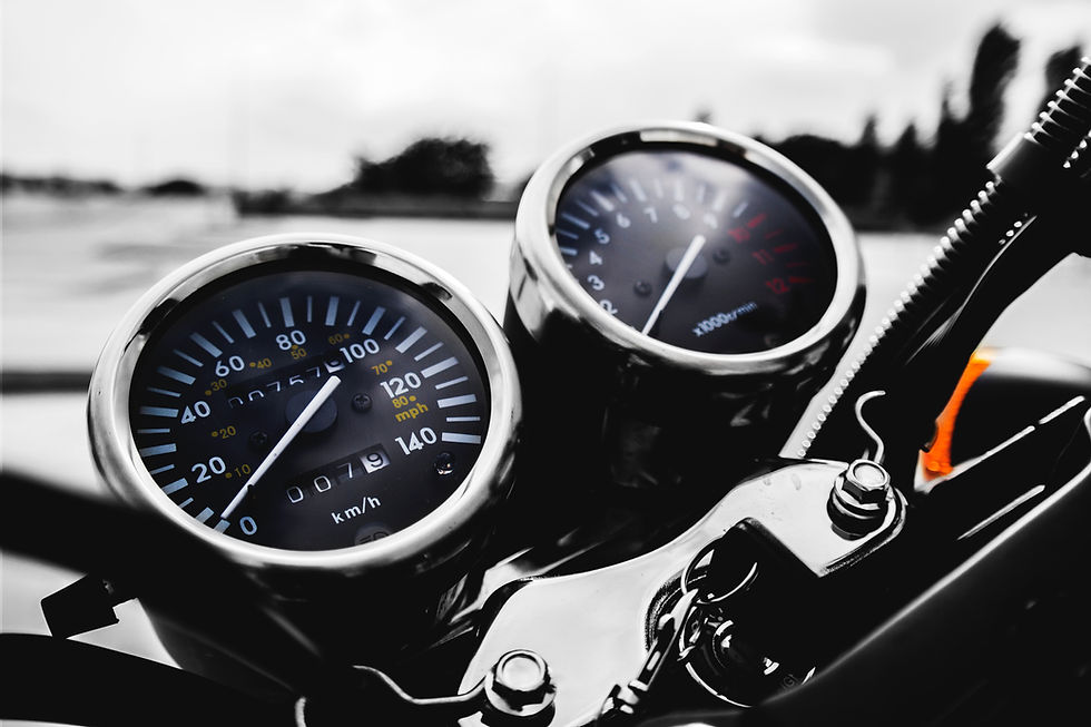 Pantalla del velocímetro de la motocicleta