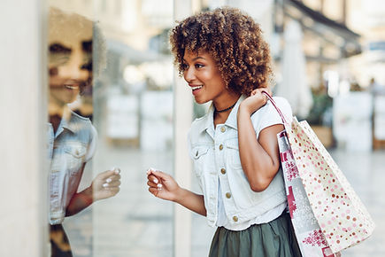 Woman window shopping png