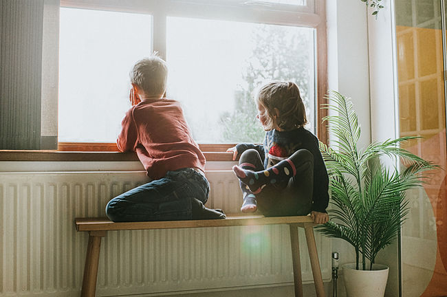 Children Sitting Indoors