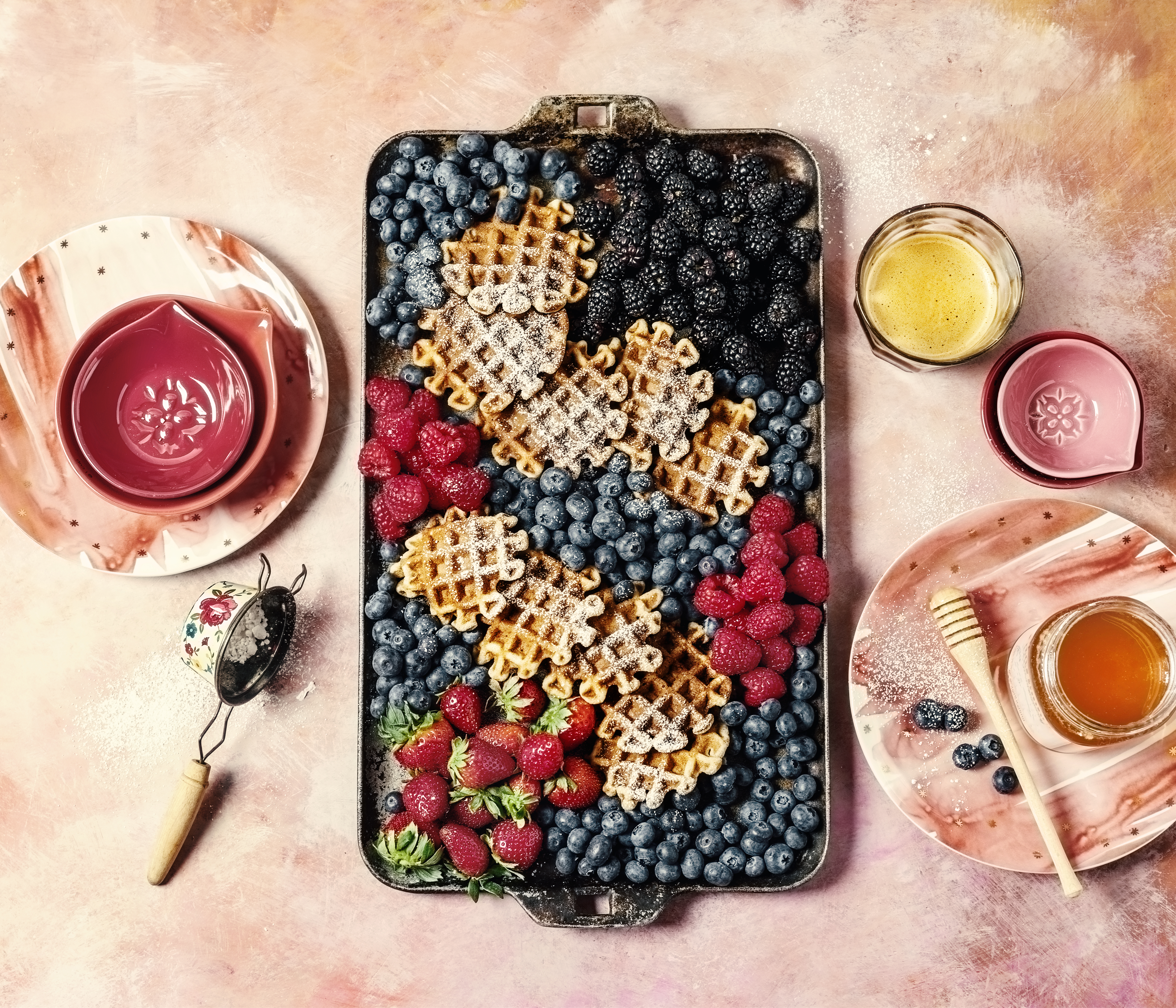 Arranged Food and Objects