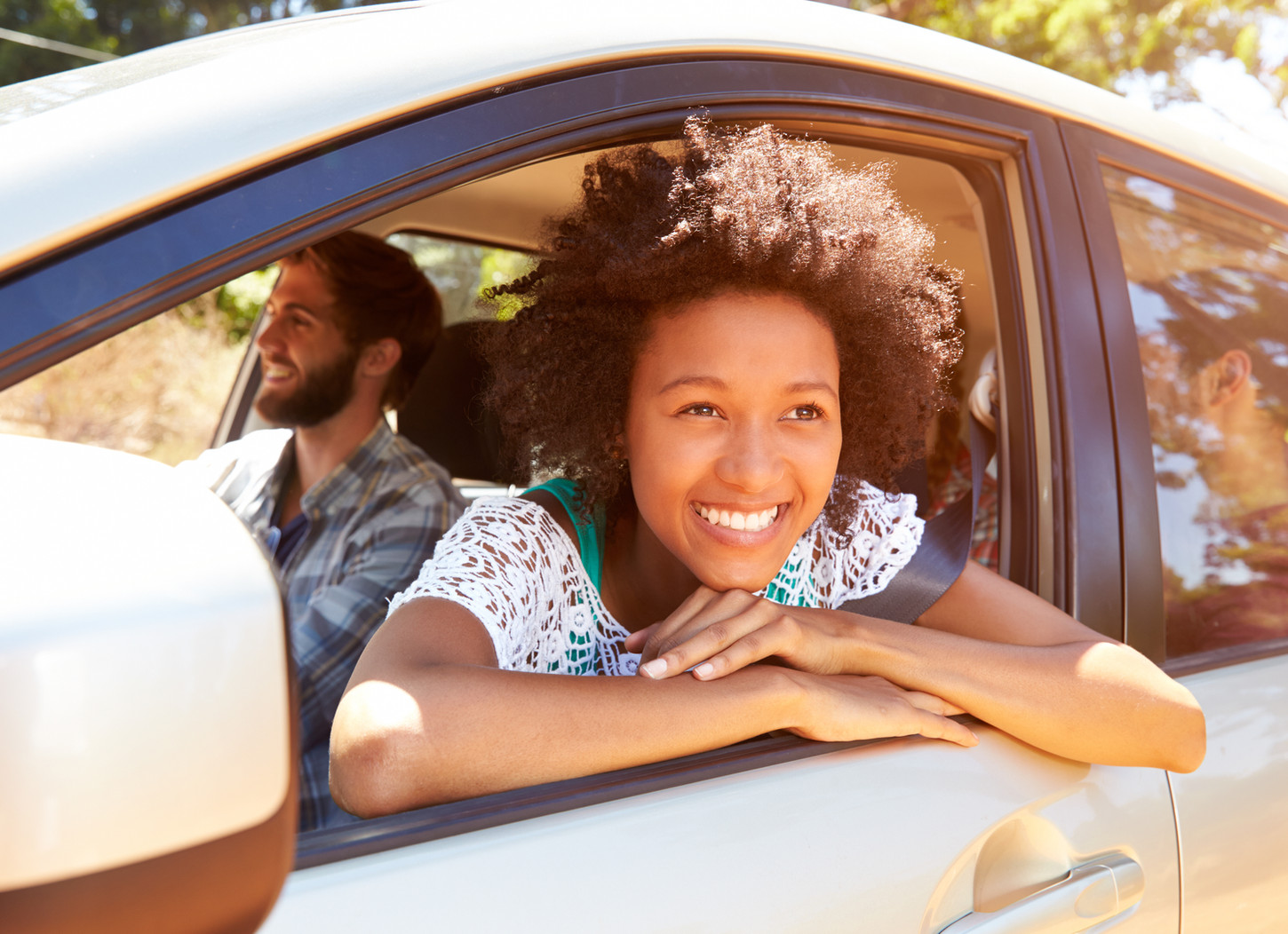Woman Smiling in Car