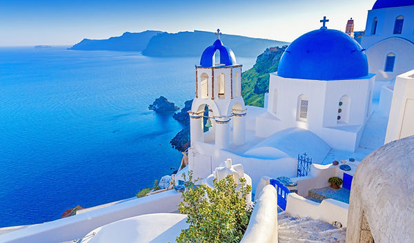 Santorini Blue Domes