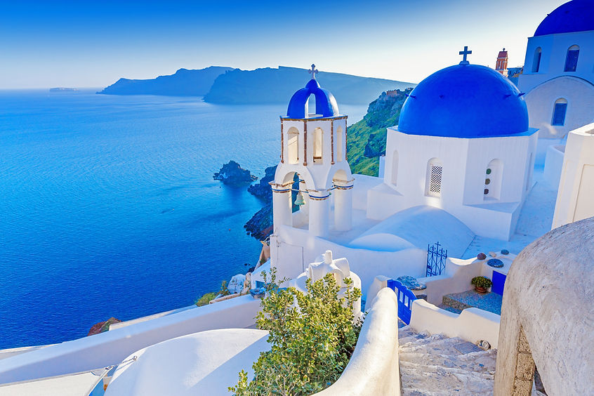 Santorini Blue Domes