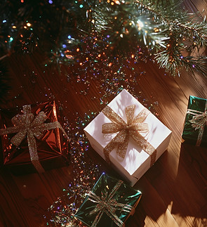 Esposizione di regali di Natale