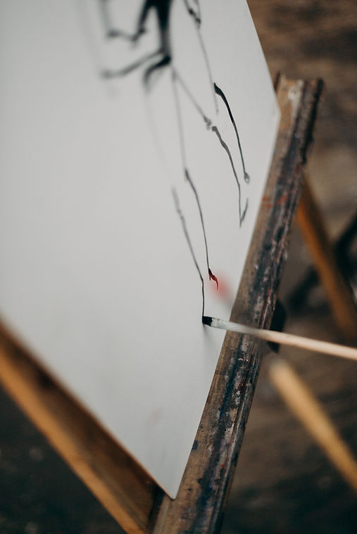 Painting on an Easel