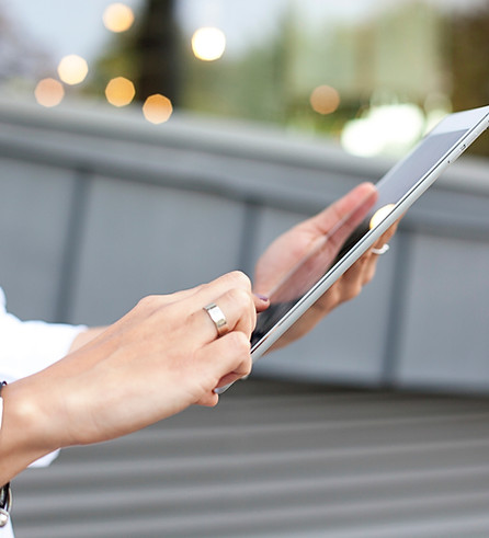 Holding Tablet Computer