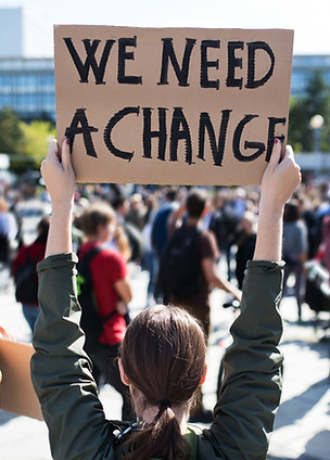 Protester Holding Sign