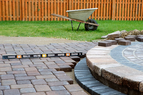 a patio under construction