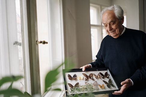 Man Holding Butterflies