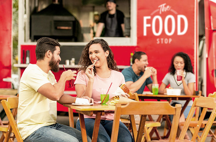 Outdoor Food Truck Scene