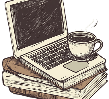 Laptop and Coffee Sketch