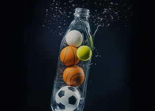 Sports balls in bottle