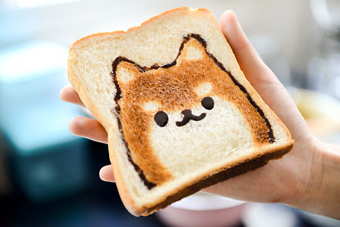 Slices of bread with chocolate topping