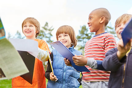 Kids Playing Treasure Hunt
