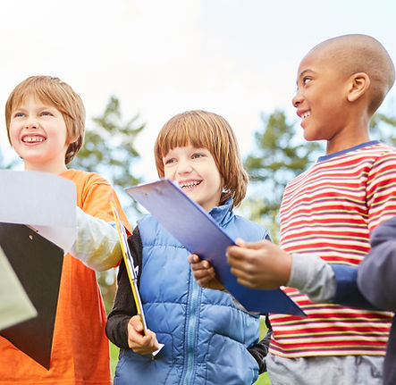 Kids Playing Treasure Hunt