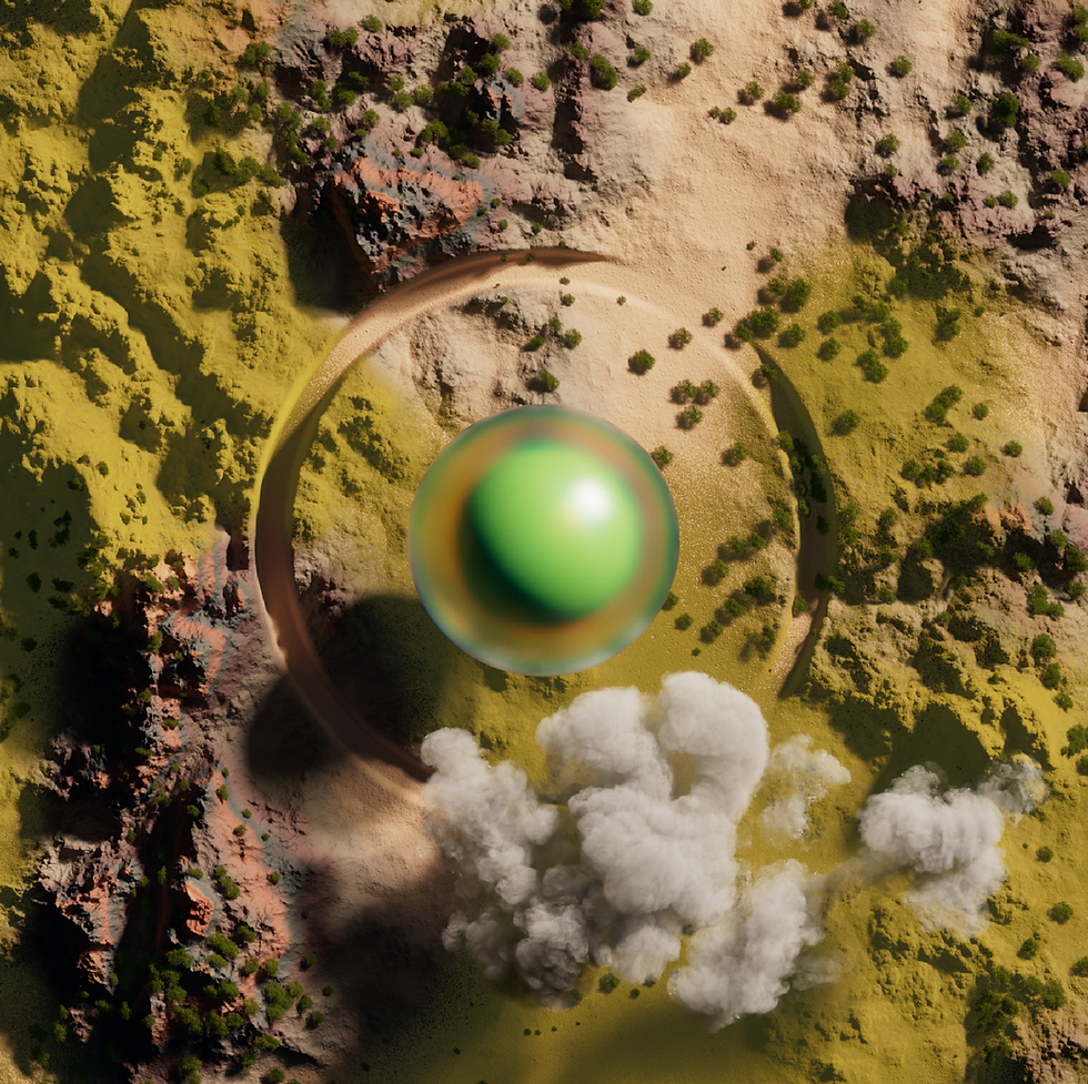 Green Sphere on Terrain