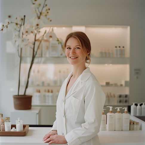 Smiling Woman in Clinic