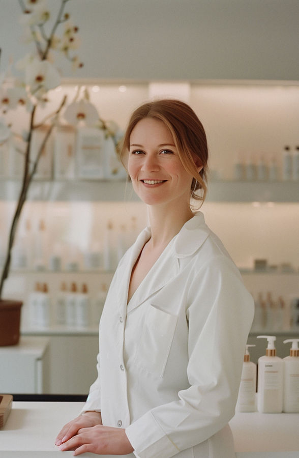 Smiling woman in clinic