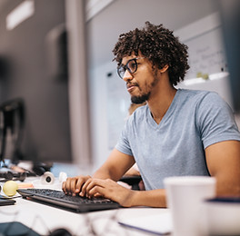 black man on laptop