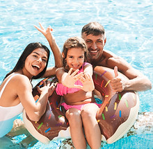 Family in Pool
