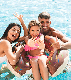 Family in Pool