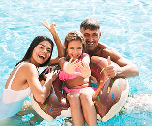 Family in Pool