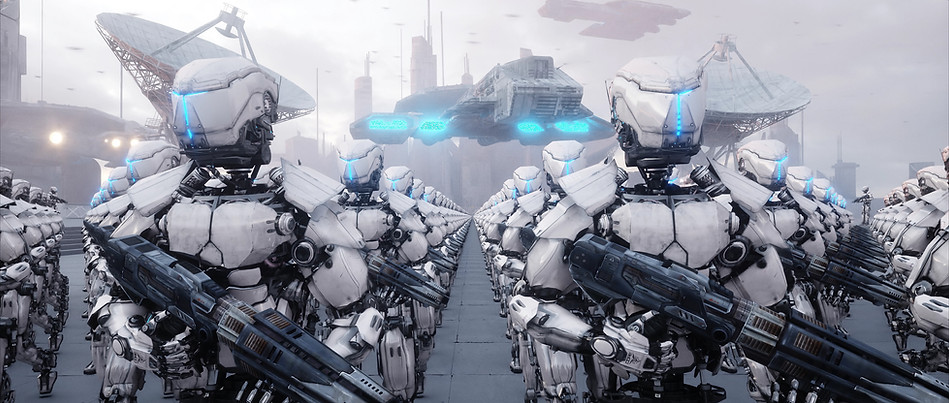 futuristische Roboterarmee