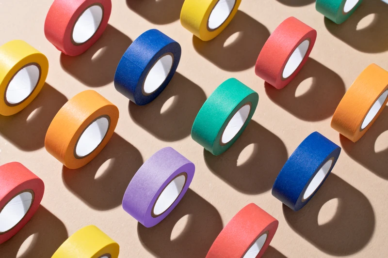 coloured tape rolls