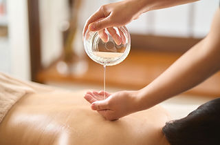 Application of massage oil