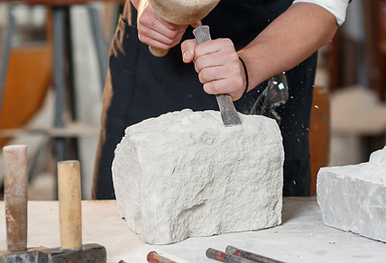 Stone Sculptor At Work
