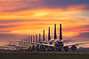 Avions au coucher du soleil