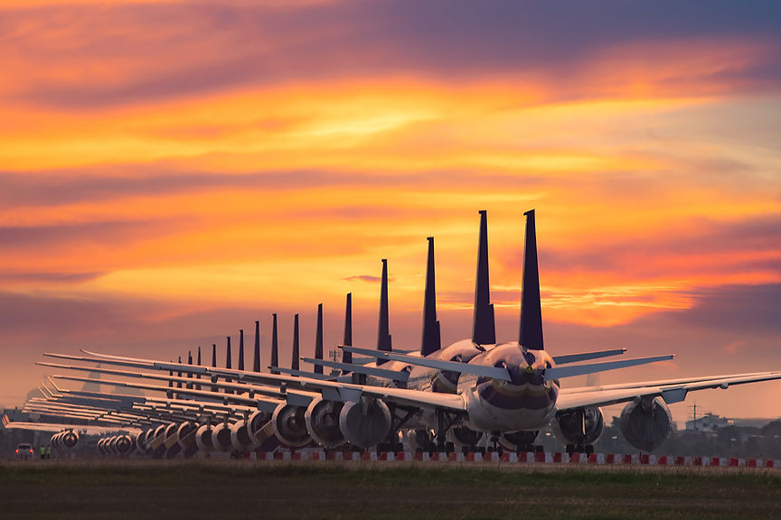 Airplanes At Sunset