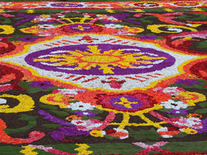 Brightly coloured rug