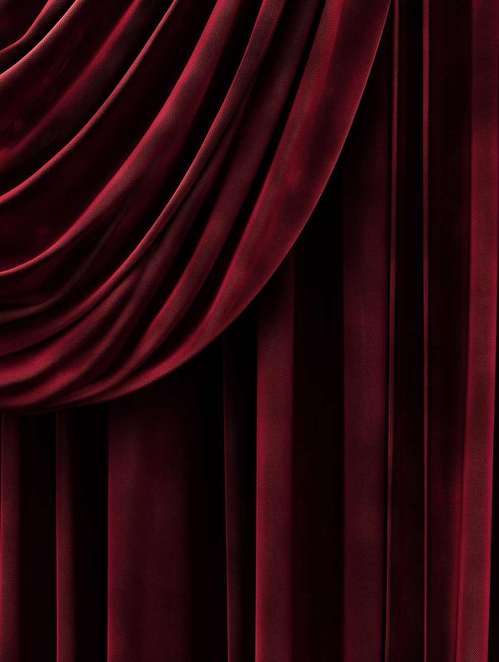 Rideaux en velours rouge