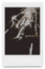 Polaroid of bright sparklers