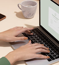 Patient reading blog articles about facial pain and sleep apnea