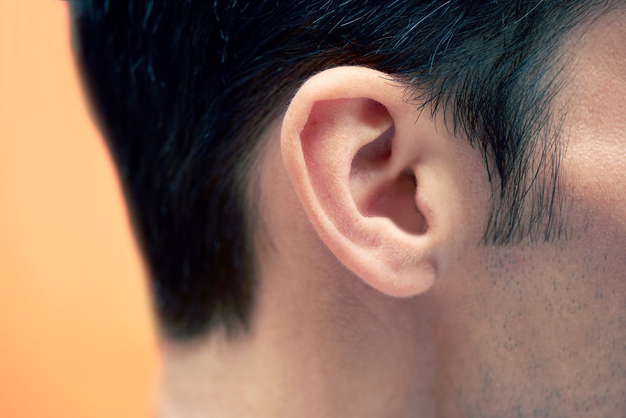 close-up of man's ear