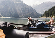 Man relaxing on boat