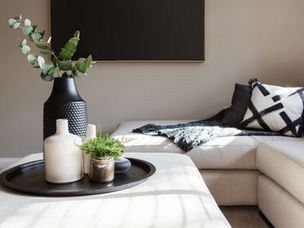 Monochrome styling in a living room