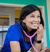 Medical Professional and Stetoscope